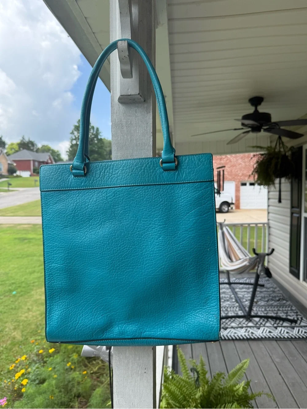 kate spade Teal Perforated Leather Tote